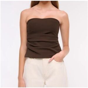 Abercrombie & Fitch Dark Brown Strapless Top